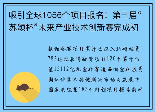 吸引全球1056个项目报名！第三届“苏颂杯”未来产业技术创新赛完成初赛